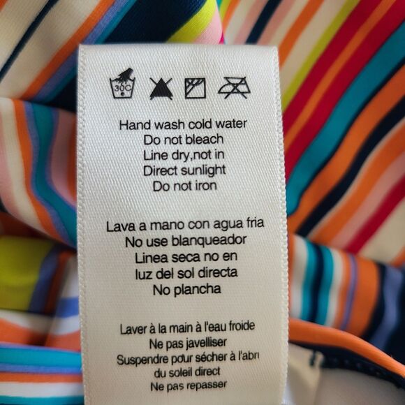 Pink Envelope One Piece Swimsuit Striped Multicolor Swimsuit Size XL - Picture 6 of 6